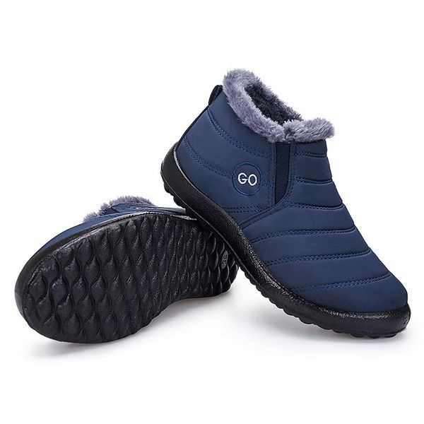 

fashion warm fur flat with women snow boots wimen shoes winter rubber boots women shoes solid ankle botas mujer, Black