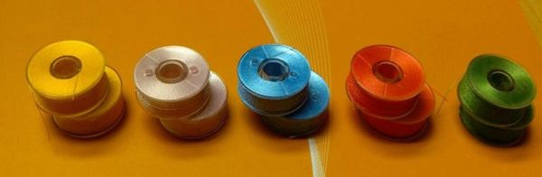 

colorfull style a/l prewound bobbin tubes for embroidery thread machine, Black;white