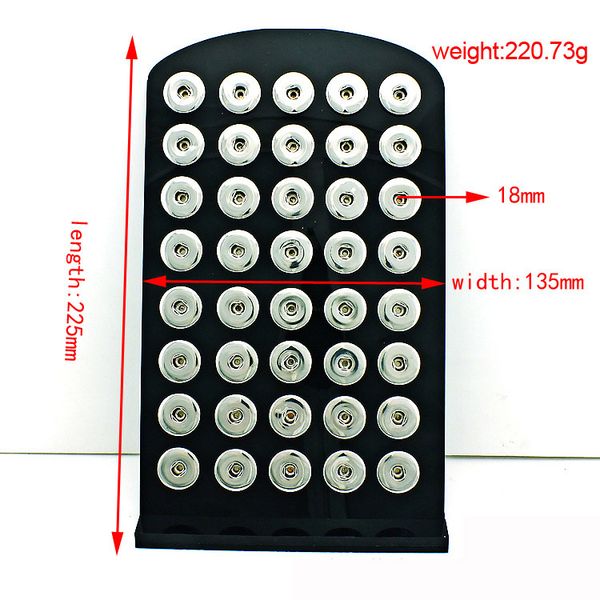 

black noosa chunks snap button jewelry display holder for 40pcs 18mm and 60pcs 12mm ginger snap jewelry stand