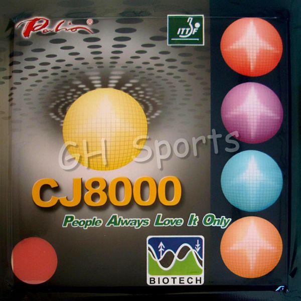 

palio cj8000 biotech (short-middle court, loop+attack) pips-in table tennis (pingpong) rubber with sponge (2.2mm, 40-42degree
