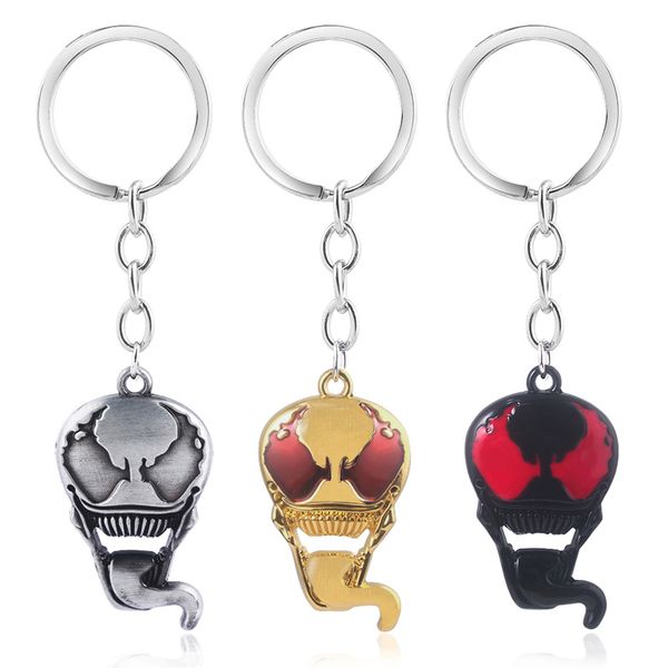 

фильм venom keychains superhero высокого качества keyring для ключей мужчины автомобилей женщины сумки аксессуары, Silver
