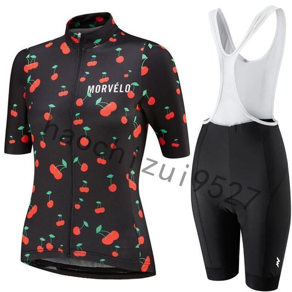 

2020 women short sleeves cycling jersey set summer mtb bicycle clothing 9d gel pad bib shorts bike clothes cycle sportswear, Black;red