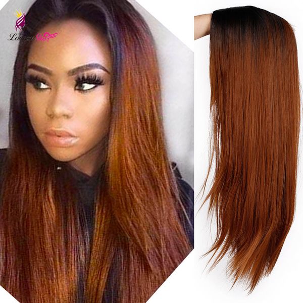 Synthetic Wigs Black To Pink Ombre Hair Straight Bob Wigs