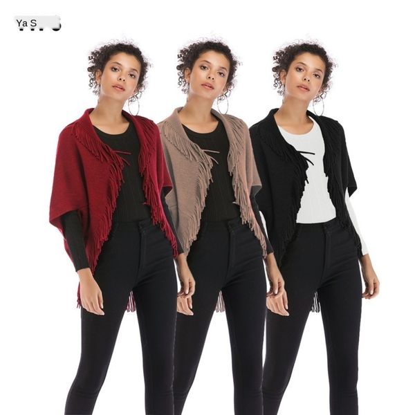 

womens designer sweater solid color cardigan sweater loose half sleeve shawl jacket, White;black
