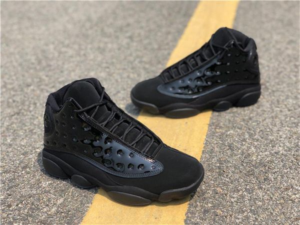 

2019 13 cap and gown black suede men basketball shoes blackout real carbon fiber 414571-012 sports shoes sneakers 7-13, White;red