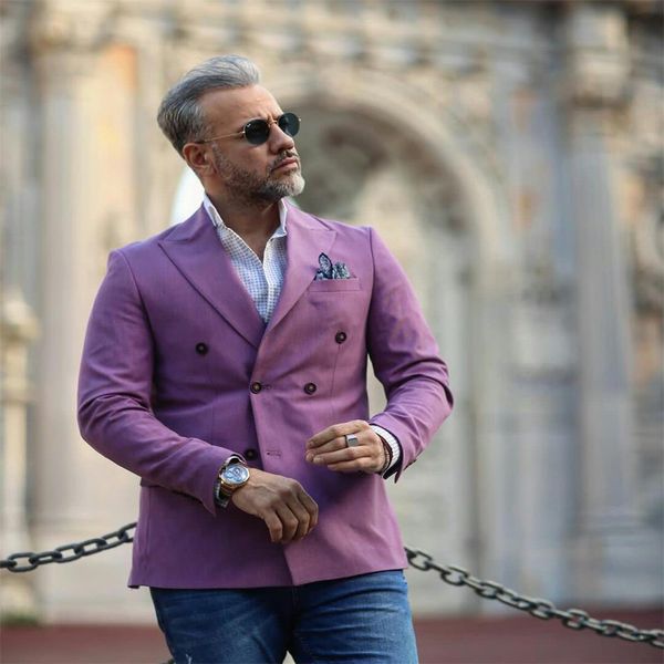

fashion notched lapel mens jacket coat wedding groom tuxedos double-breasted men party blazer just one piece mens suits custom made, Black;gray