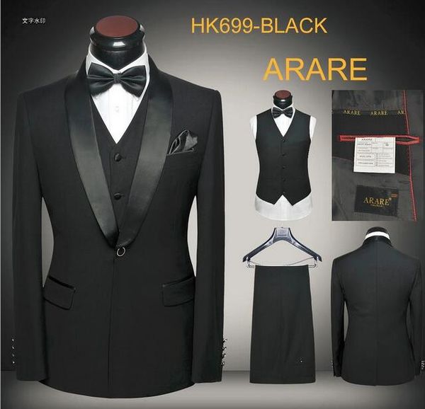 

men wedding dress suits 2017 latest coat pants and vest designs slim fit round collar prom party suits gray white blue black, White;black