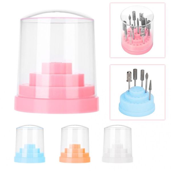 

48 holes nail drill bit holder manicure art plastic nail drill stand holder bit organizer grinding head storage box