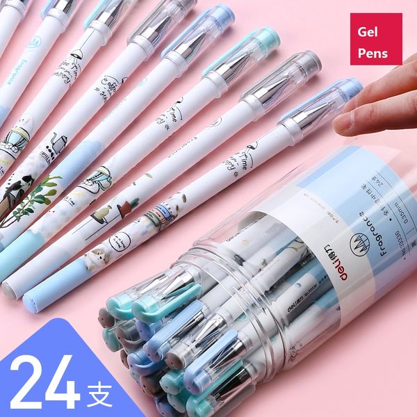 

24 pens box cartoon gel pen chinese drawing ballpoint pen cute stationery writing tool school supplies birthday gift color
