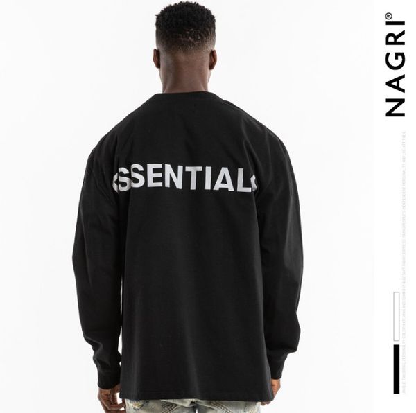 

men t-shirts new fog crew neck tee designer men long sleeve, White;black