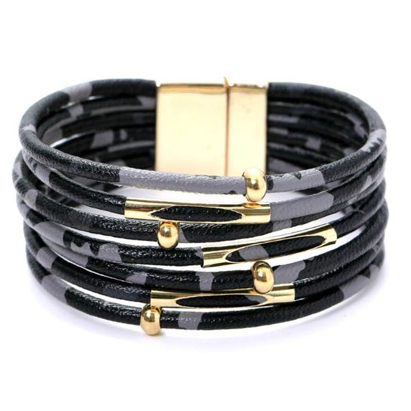 

fashion trendy magnetic multilayer leopard ladies leather bracelet jewelry gift bracelets fast ship enough stock dropshipping, Black