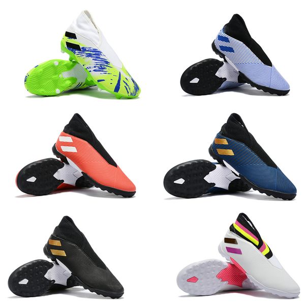 

2020 arrival men nemeziz 19.3 no shoelaces fg tf football shoes messi chaussures indoor soccer cleats shoes size 39-45