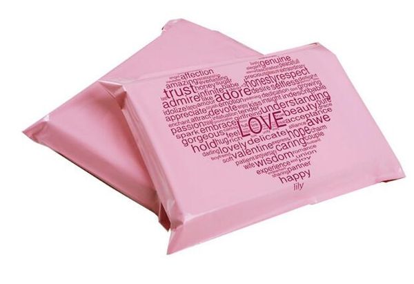 300 adet / grup Pembe Aşk Kendinden contalı Yapışkan Kurye çantaları Saklama Torbaları Plastik Poli Zarf Mailer Posta Nakliye Posta Çantaları