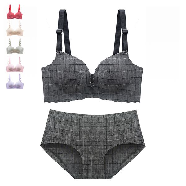 

bras briefs set for women seamless bra set push up lingerie bralette brassiere female underwear spring summer intimates #d, Red;black