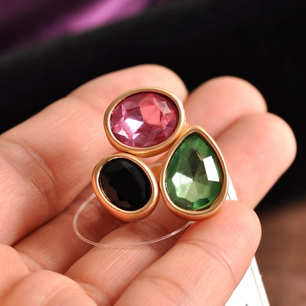 

горячие новые моды женских украшений оптом, партия девушки день рождения, красивый розовый, черный и зеленый с роскошным кольцом подарочные, Silver