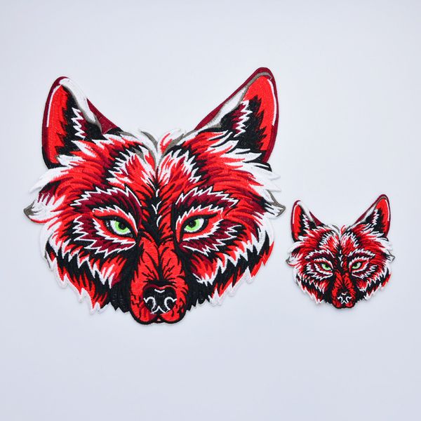 

вышивка волчьих патчей для курток, расшитые лисицы значков аппликаций для джинсов, пластырей животных для одежды ch02616, Black