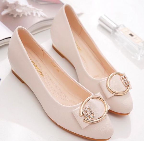 

women's shoes in spring and autumn slope heel round head bowknot@b106, Black