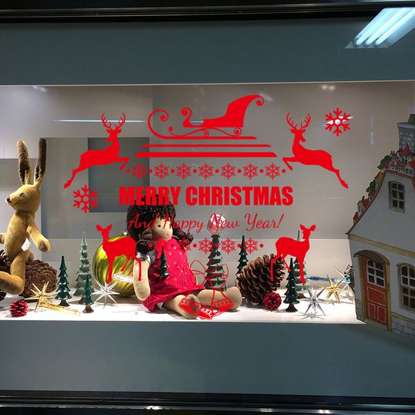 

#l5 christmas decoration new year party decoration santa window cartoon background decorative glass sticker dropshipp