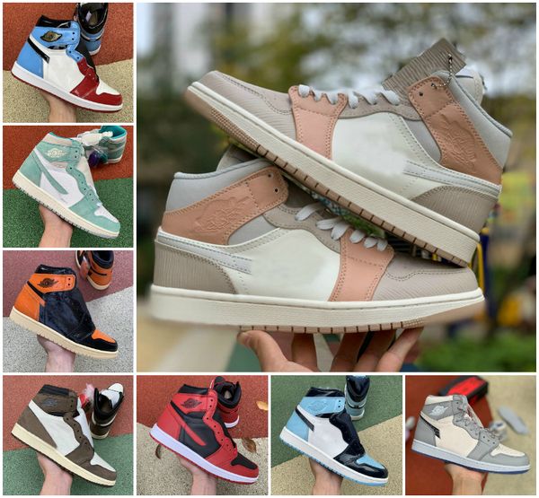 

2020 new royal toe high 1s basketball shoes jumpman 1 pine green black men women sneakers fearless court purple white unc patent trainers