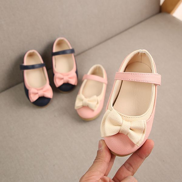 

2019 new bowknot princess shoes 1 to 5 year old fashion baby girls casual shoes non-slip soft newborn walking high quality, Black