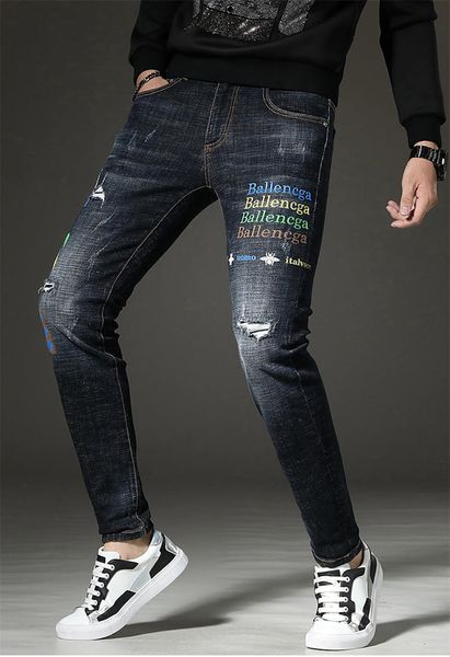 

мђжкие дизайнеѬкие джин мђжкие длинне бѬки моднй бѬенд джин овеѬи, Blue