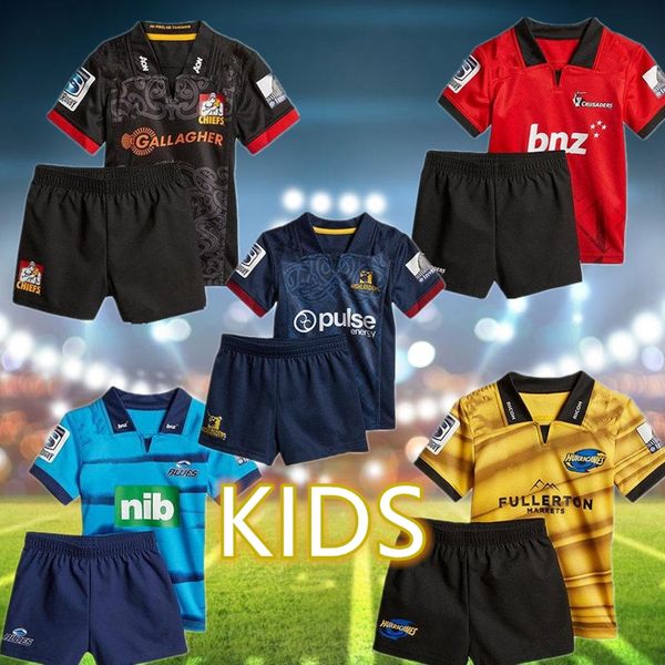 

2018 2019 2020 men super rugby jersey new zealand super kids english blues hurricanes crusaders highlanders 19 20 kids rugby shirts, Black