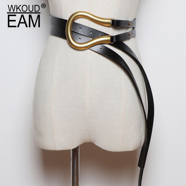 

wkoud eam 2020 новая мода осень пояс для женщин коровья кожа металлические кольца пресс тип модный корея повседневная классический пояс женс, Black;brown