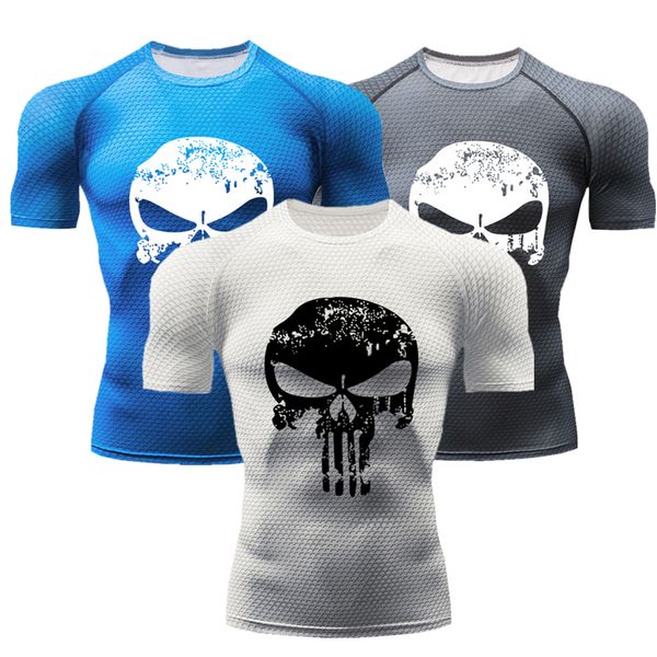 

quick dry breathable gym shirt men fitness tights soccer jerseys running t-shirt demix mens sportswear rashgard, Black;blue