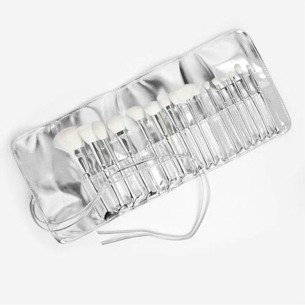 Neues Make-up-Pinsel-Set der Silver-Serie, 16-teilig, Make-up-Werkzeuge für Lidschatten, Rouge, Textmarker, gratis