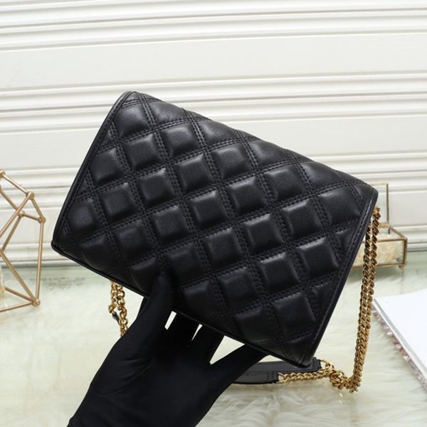 

22см новой классического ромба дизайнер бумажник ватной овчин цепь кошелек дизайнер кроссбоди сумка сумка сумка небольших изменения карты, Red;black