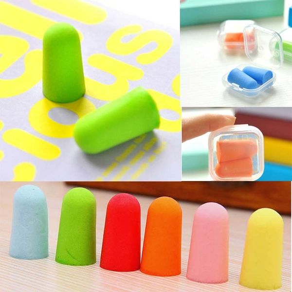 

fashion 2pairs soft foam ear plugs tapered travel sleep noise prevention sponge not include box drop shipping high quality, Black