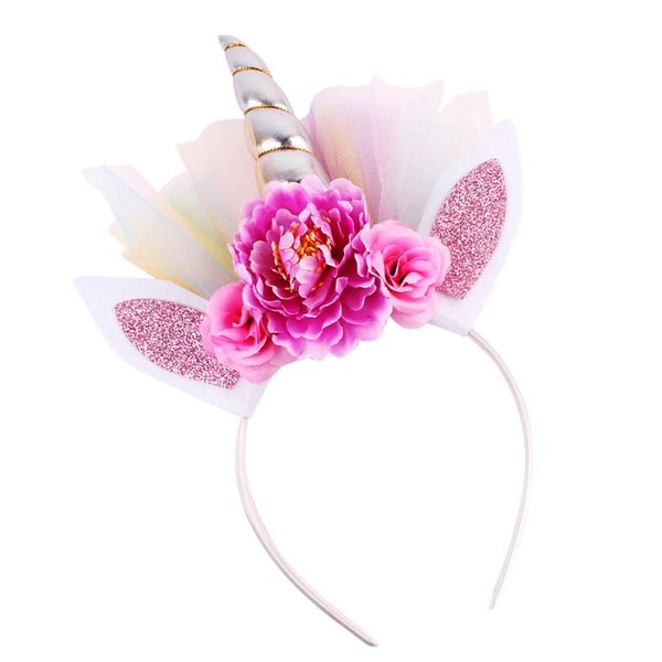 

дети kdis смазливого длинного unicorn волос обруч princess party decor оголовье, Slivery;white