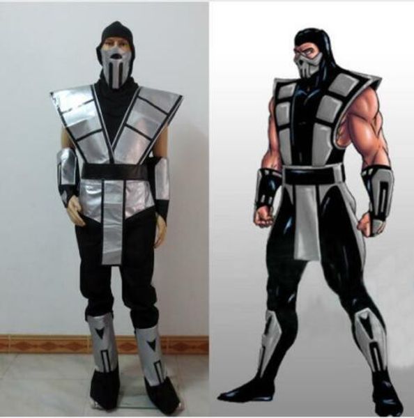 

scorpion mortal kombat 3 silver outfit косплей костюм маска customize, Black;red
