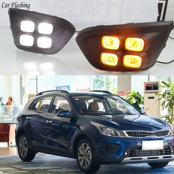 

car 12v drl day lights lamp for russia kia rio x-line 2018 highlight auto driving daytime running lights on car drl super bright