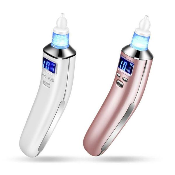 

electric baby nasal aspirator lcd screen adjustable nose cleaner snot sucker set white / rose gold
