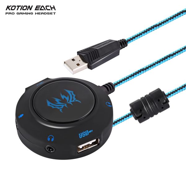 

kotion each s2 external usb sound card plug and play stereo headset adapter for pc lap ps4