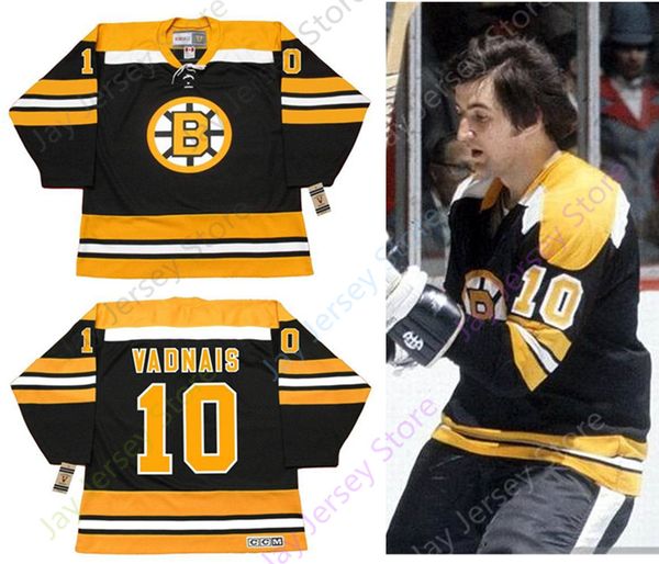 

Custom CAROL VADNAIS Boston Bruins 1974 CCM Vintage Throwback Hockey Jersey