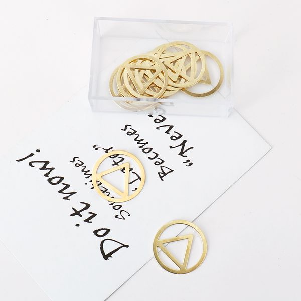 

10/20pcs creative interesting bookmark clip memo clip geometric shape paper clips for office school escolar papelaria gift