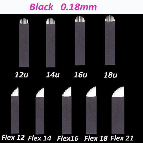 

500pcs 18pin needle u shape eyebrow tattoo superior microblading blades for permanent makeup manual pen 3d eyebrow embroidery