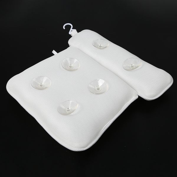 

breathable 3d mesh spa bath pillow with suction cups neck and back support spa pillow for home tub bathroom accessories other bath toi