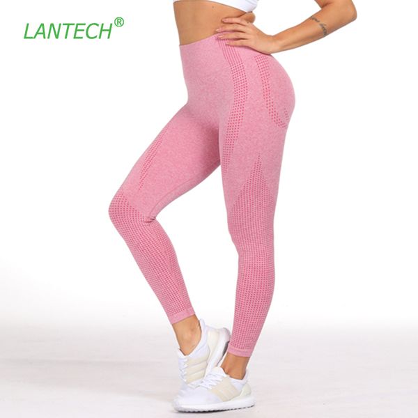 

lantech women yoga leggings sports pants running sportswear stretchy fitness gym leggings compression tights high waist seamless, White;red