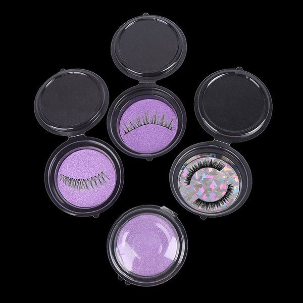 

10pcs/set transparent lid tray eyelashes diy packing box eyelash packing box empty round pack eyelash plastic package