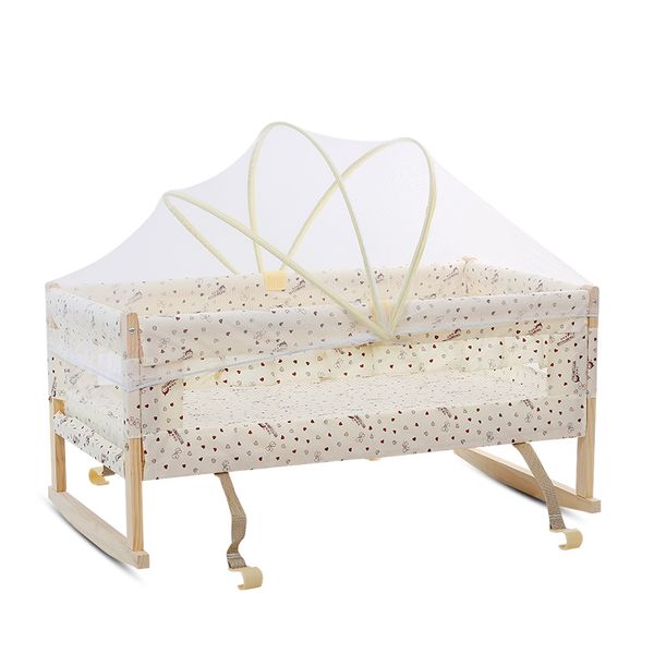 

621 dual purpose mounted solid wood non-paint little cradle carrycot newborns bb newborns bb bassinet with mosquito net