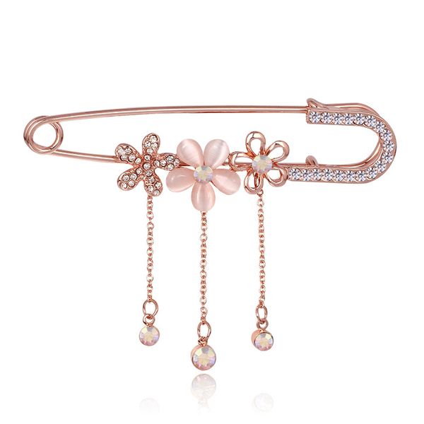 

fashionable sweet flower pins, butterfly-knotted brooches, female fashion jewelry, Gray