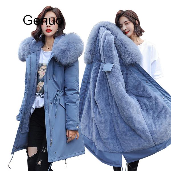 

winter parkas winter -30 degree women's parkas coats hooded fur collar thick section warm jackets snow coat jacket, Black