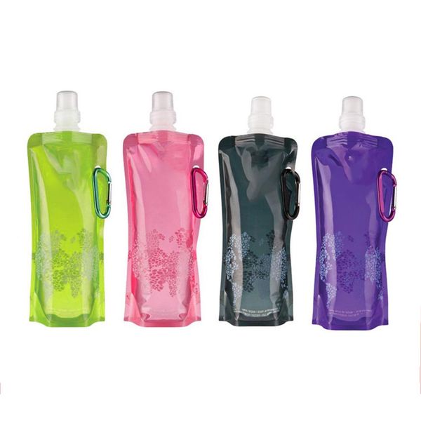

0.5 l portable folding bike water bottle foldable water kettle silica gel outdoor sports riding bicycle water bottle