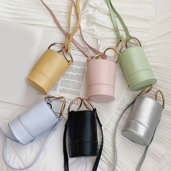 

new shoulder child cute cylindrical bucket bag fashion children's bag summer wild diagonal portable mini