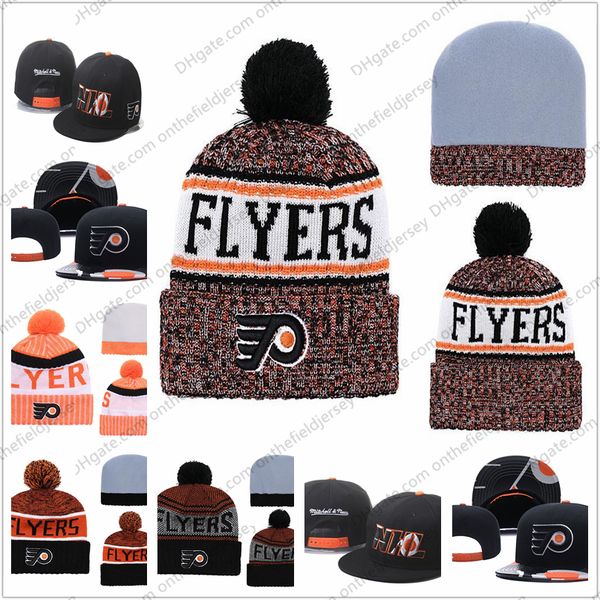 

Men's Philadelphia Flyers Ice Hockey Knit Beanie Embroidery Adjustable Hat Embroidered Snapback Caps Orange White Black Stitched Knit Hat