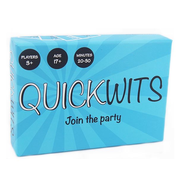 3 Styles Quickwits Adult Party Card Game Ein lustiges und soziales Spiel für Erwachsene. Schnelles Erwachsenenparty-Spiel. Sammelkartenspiele