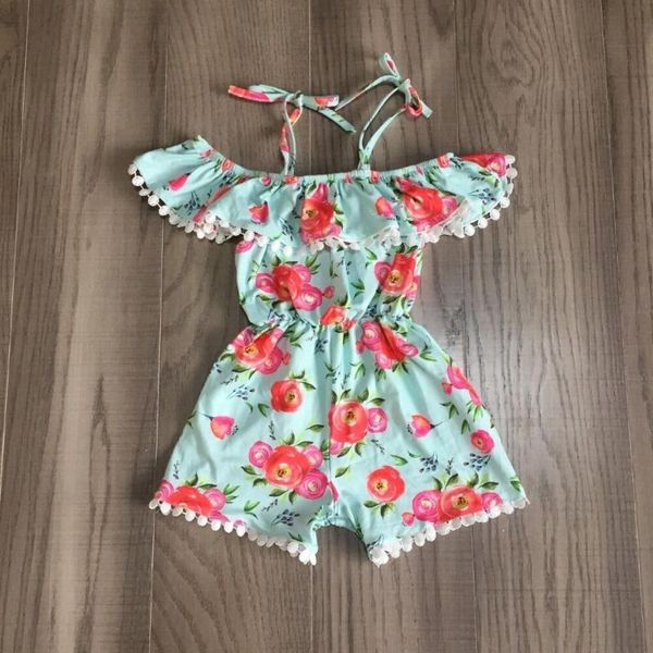 

детские девушки летняя одежда девушки цветочные ползунки, White